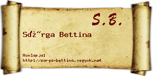 Sárga Bettina névjegykártya